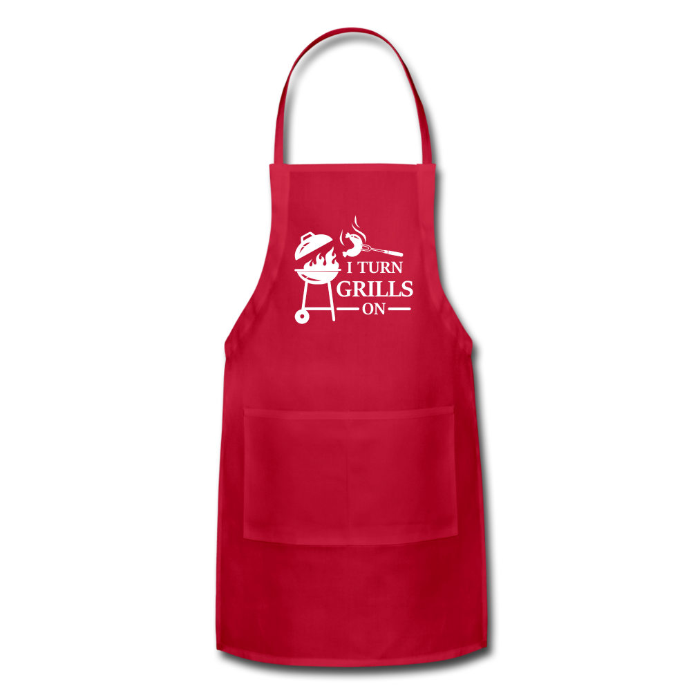 I Turn Grills On Adjustable Apron - red