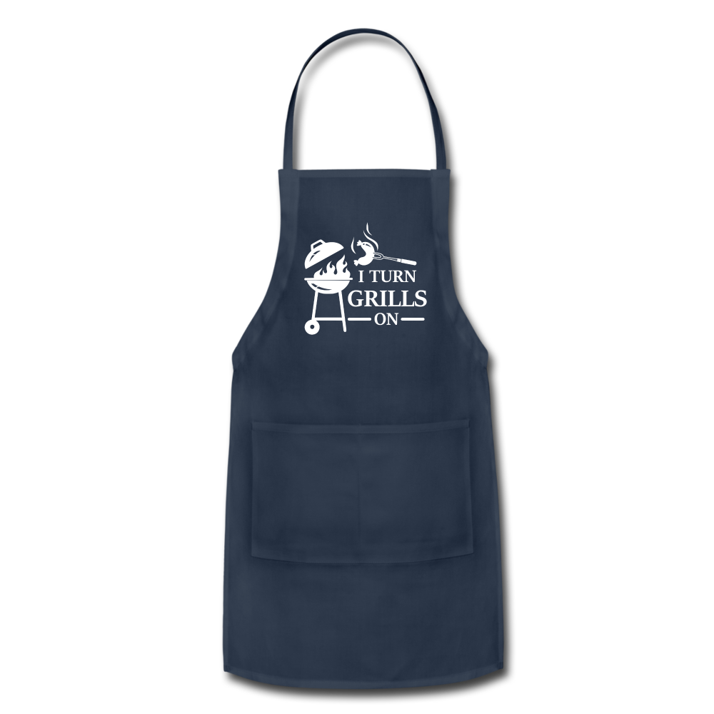 I Turn Grills On Adjustable Apron - navy