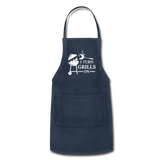 I Turn Grills On Adjustable Apron - navy