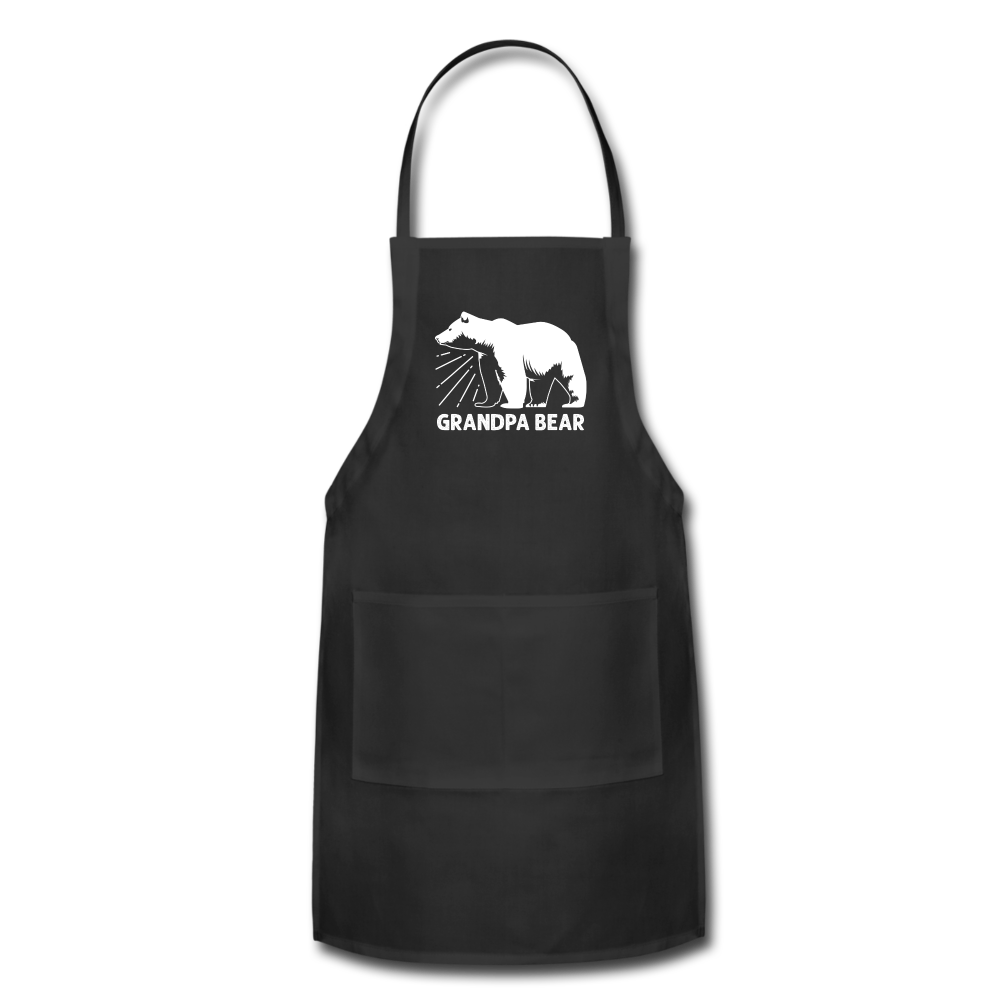 Grandpa Bear Adjustable Apron - black