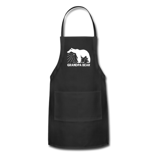 Grandpa Bear Adjustable Apron - black