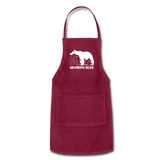 Grandpa Bear Adjustable Apron - burgundy