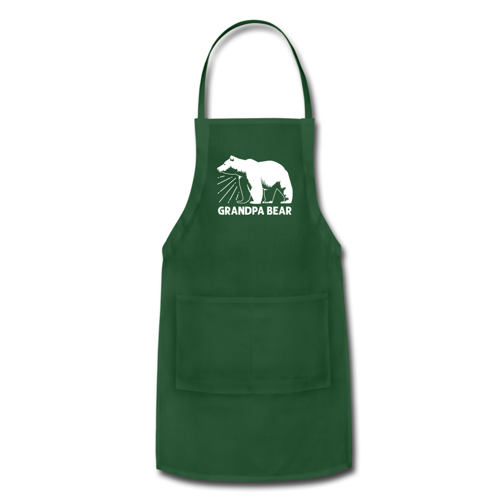 Grandpa Bear Adjustable Apron - forest green