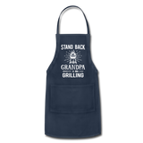 Stand Back Grandpa Is Grilling Adjustable Apron - navy