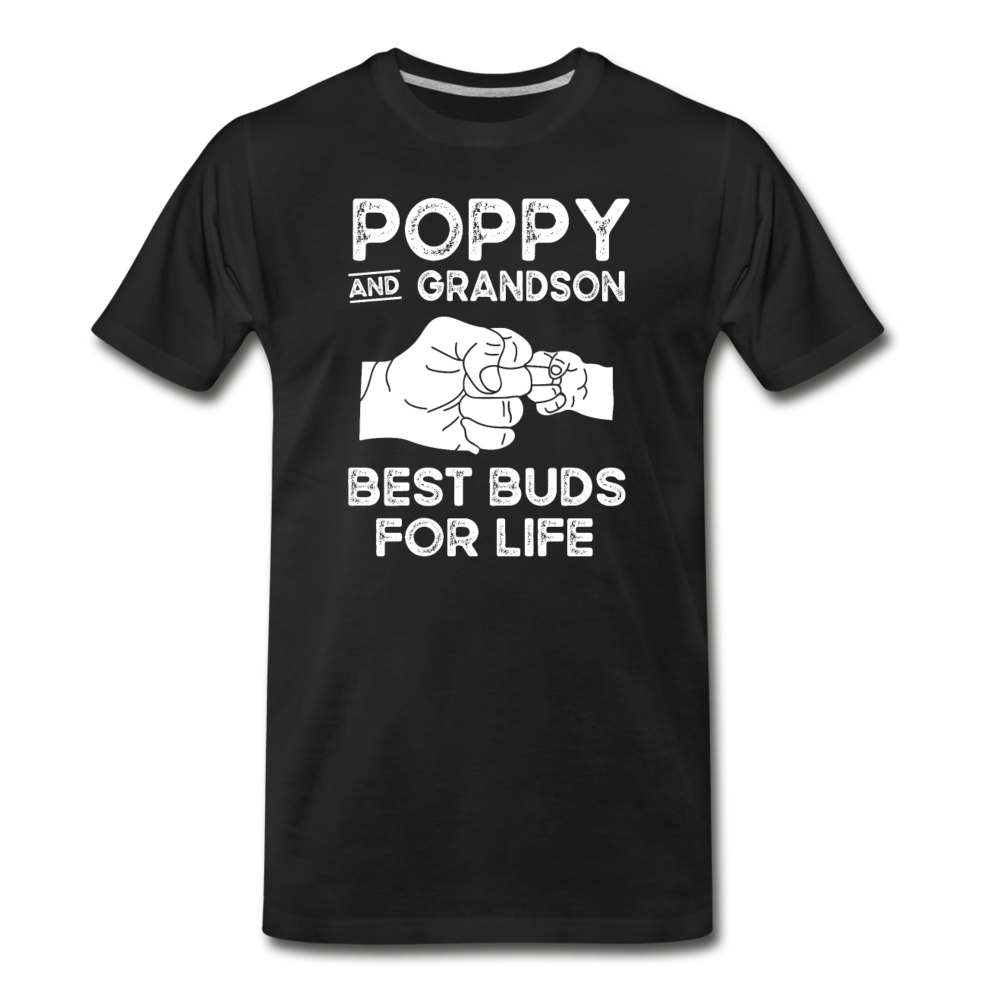 Poppy and Grandson Best Buds for Life Men's Premium T-Shirt - black