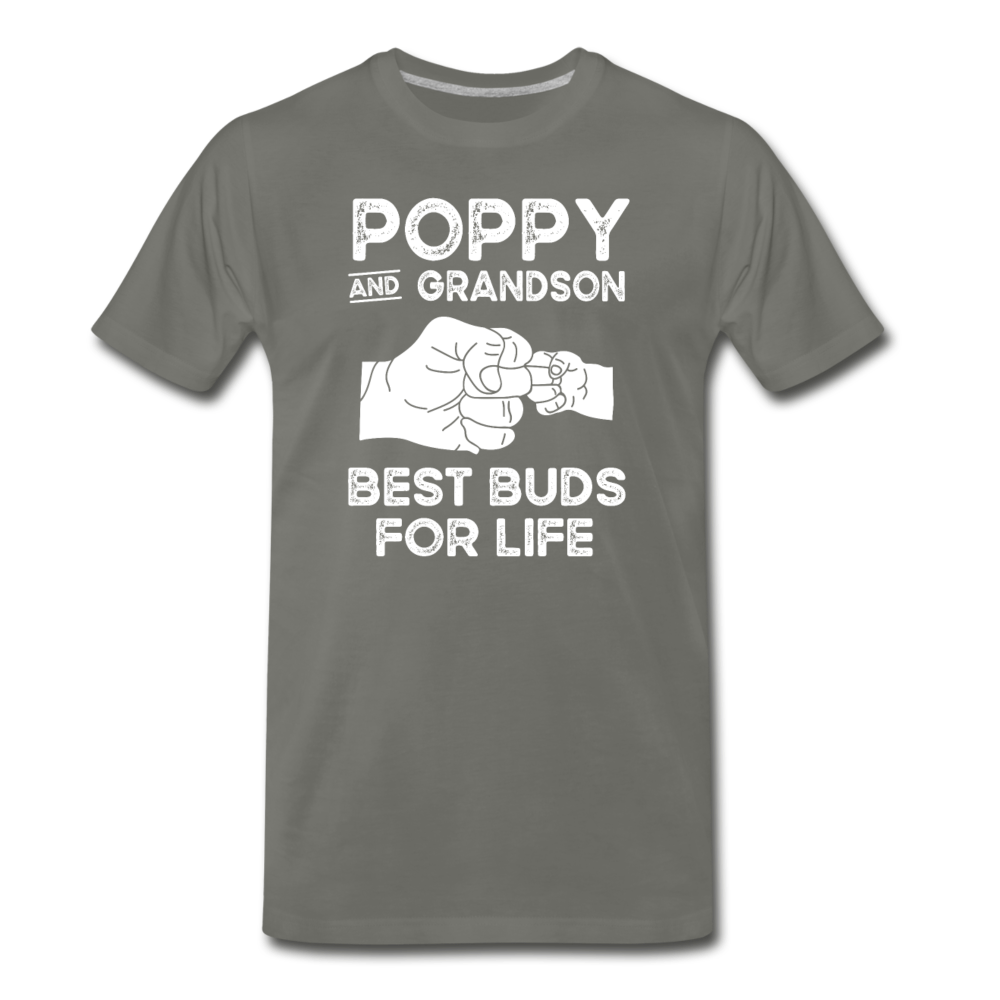 Poppy and Grandson Best Buds for Life Men's Premium T-Shirt - asphalt gray