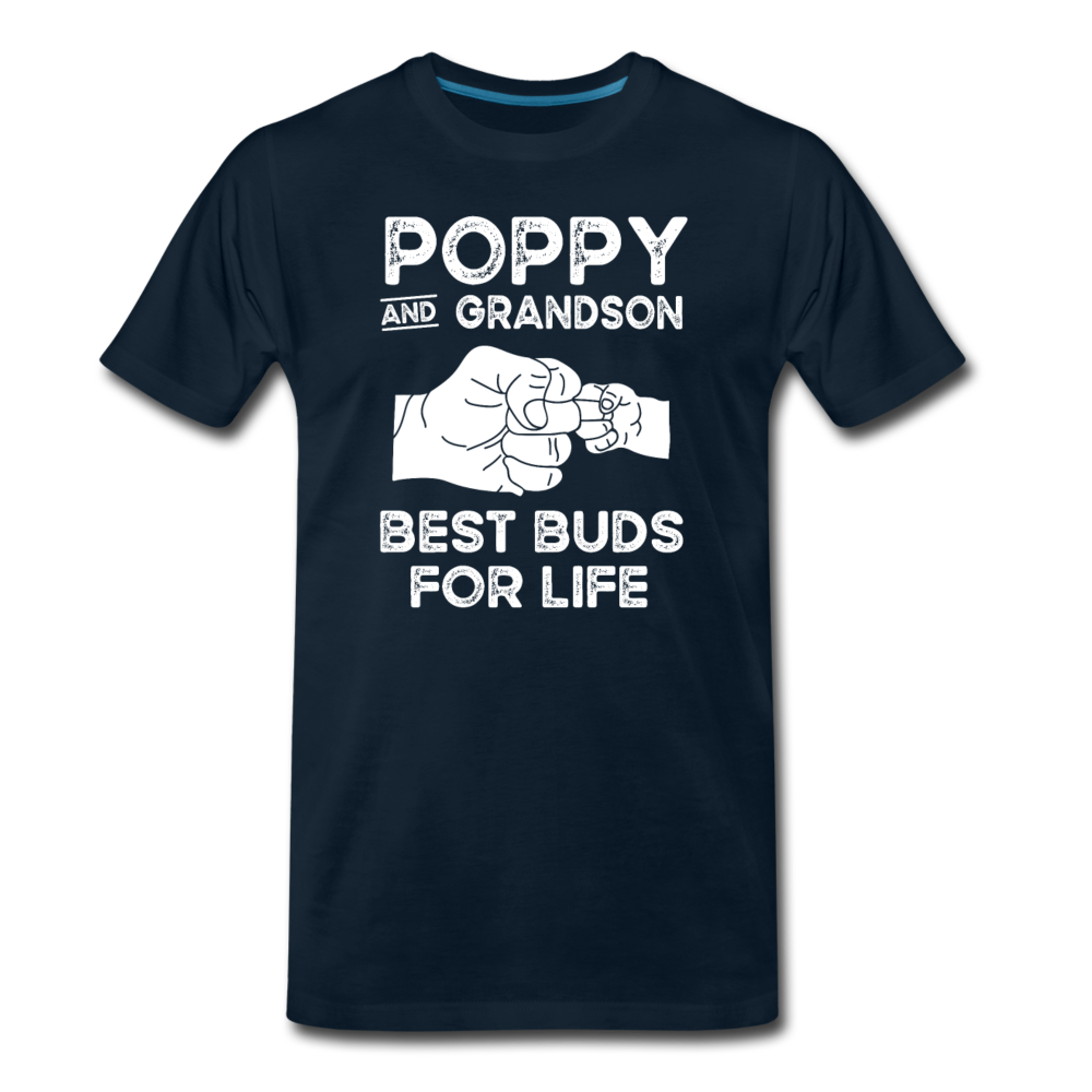Poppy and Grandson Best Buds for Life Men's Premium T-Shirt - deep navy