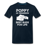 Poppy and Grandson Best Buds for Life Men's Premium T-Shirt - deep navy