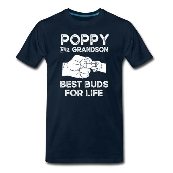 Poppy and Grandson Best Buds for Life Men's Premium T-Shirt - deep navy