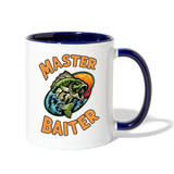 Master Baiter Funny Fishing Mug with Contrast Handle - white/cobalt blue