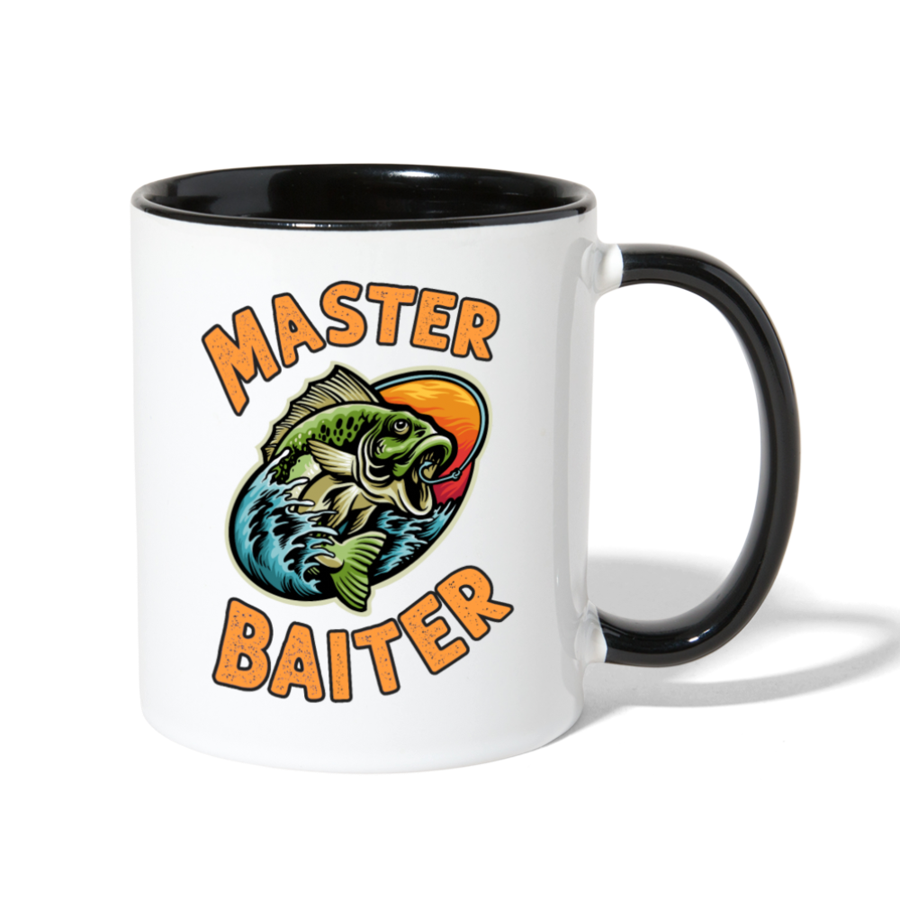Master Baiter Funny Fishing Mug with Contrast Handle - white/black