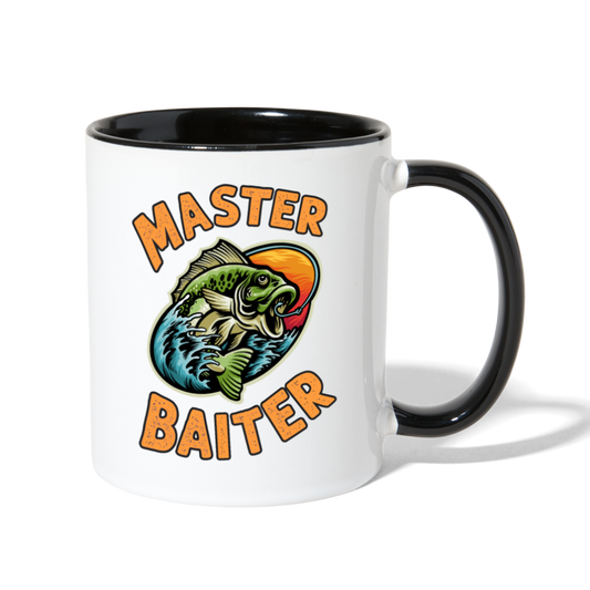 Master Baiter Funny Fishing Contrast Coffee Mug - white/black