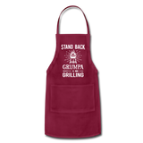 Stand Back Grumpa Is Grilling Adjustable Apron - burgundy