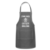 Stand Back Grumpa Is Grilling Adjustable Apron - charcoal