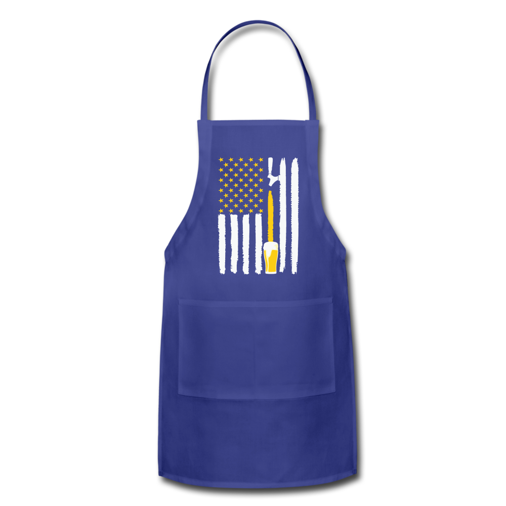 American Flag Tap Beer Adjustable Apron - royal blue