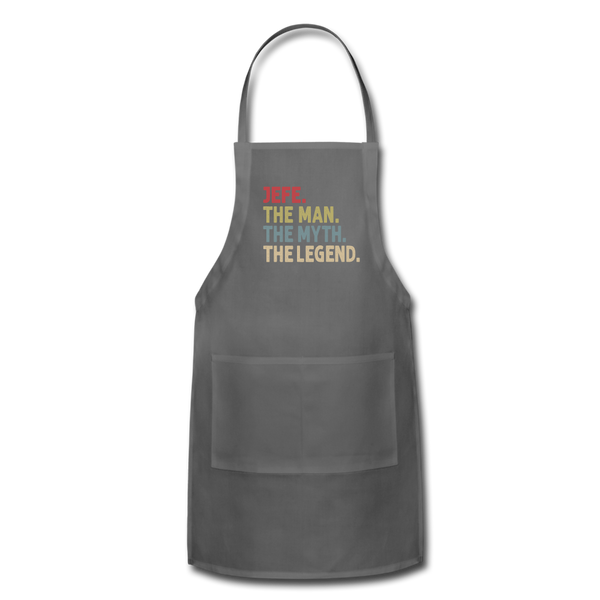 Jefe Man Myth Legend Adjustable Apron - charcoal