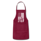 White American Flag Grilling Tools Adjustable Apron - burgundy