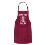 Stand Back Pa Pa Is Grilling Adjustable Apron - burgundy