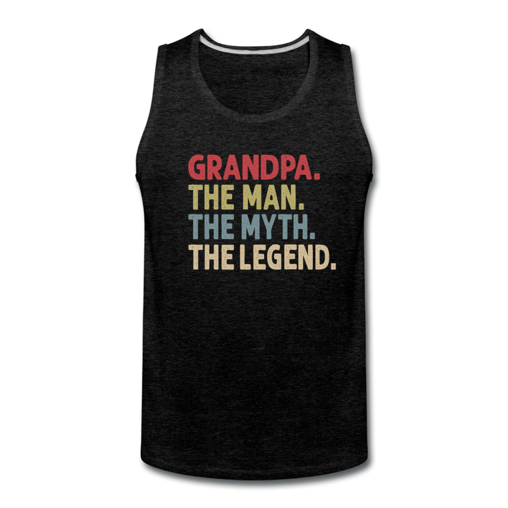 Grandpa The Man the Myth the Legend Men’s Premium Tank - charcoal gray