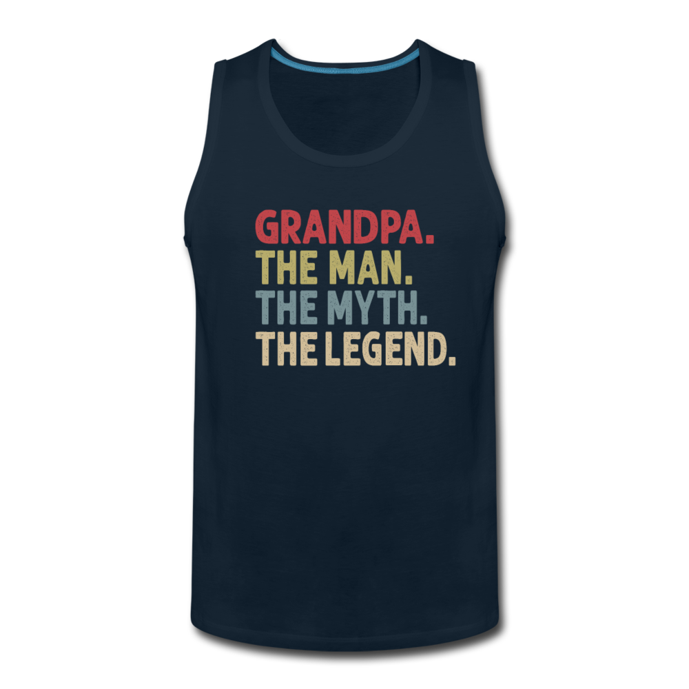 Grandpa The Man the Myth the Legend Men’s Premium Tank - deep navy