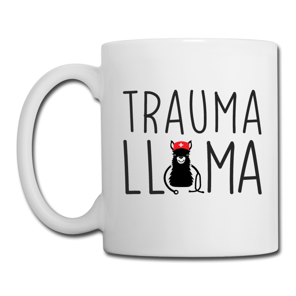 Trauma Llama Coffee/Tea Mug - white