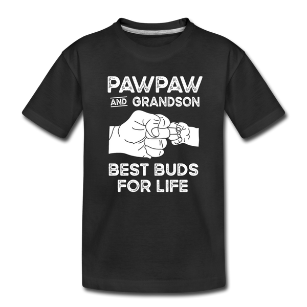 Pawpaw and Grandson Best Buds for Life Toddler Premium Organic T-Shirt - black