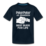 Pawpaw and Grandson Best Buds for Life Toddler Premium Organic T-Shirt - deep navy
