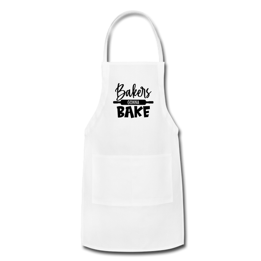 Bakers Gonna Bake Adjustable Apron - white