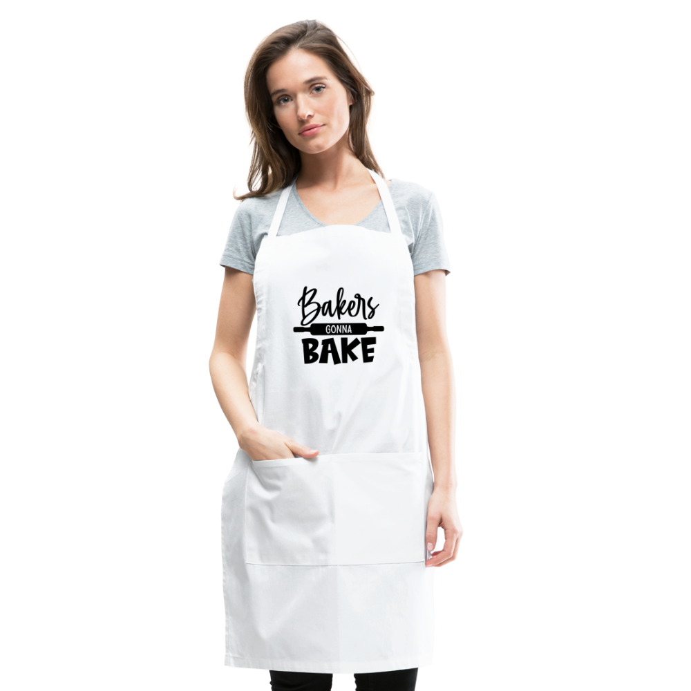 Bakers Gonna Bake Adjustable Apron - white