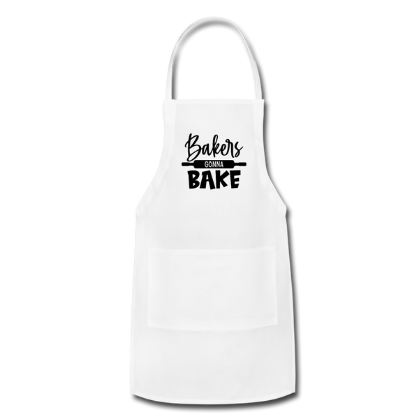 Bakers Gonna Bake Adjustable Apron - white