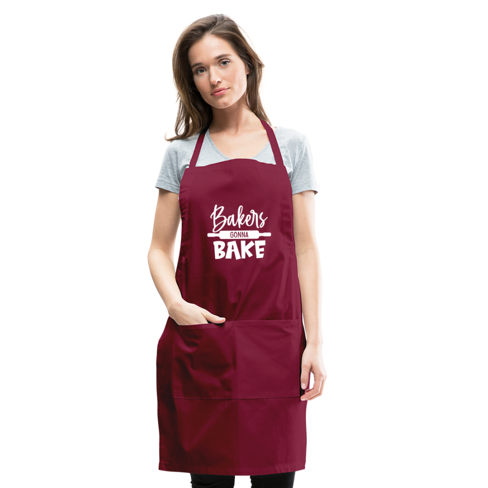 Bakers Gonna Bake Adjustable Apron - burgundy