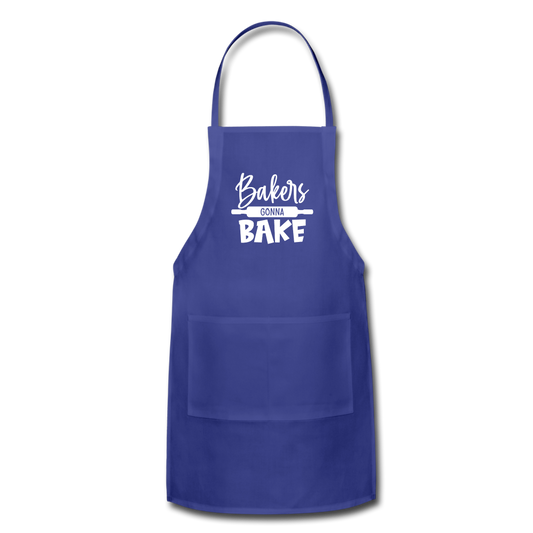 Bakers Gonna Bake Adjustable Apron - royal blue