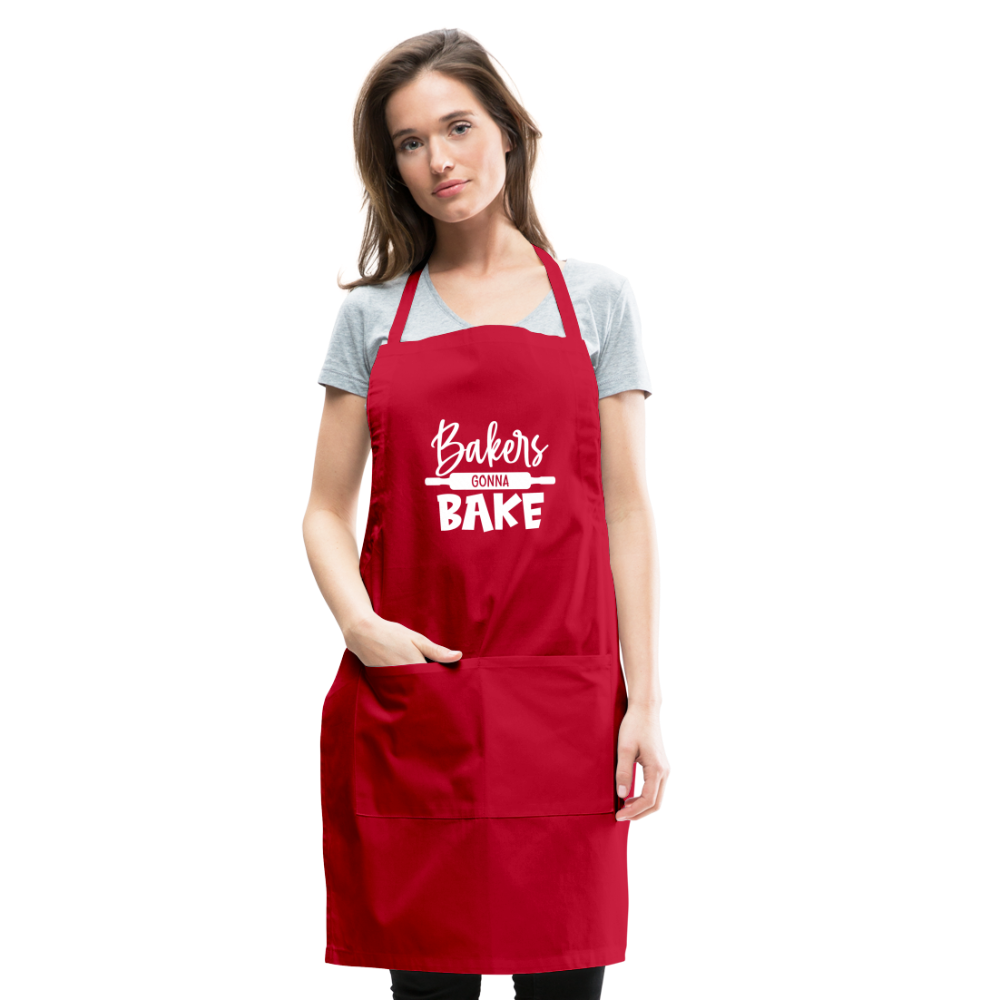 Bakers Gonna Bake Adjustable Apron - red