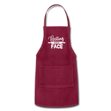 Resting Baker Face Adjustable Apron - burgundy