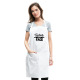 Resting Baker Face Adjustable Apron - white