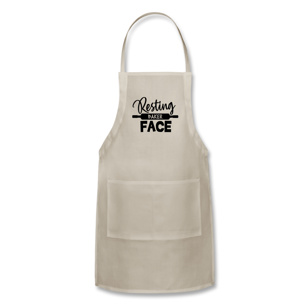Resting Baker Face Adjustable Apron - natural