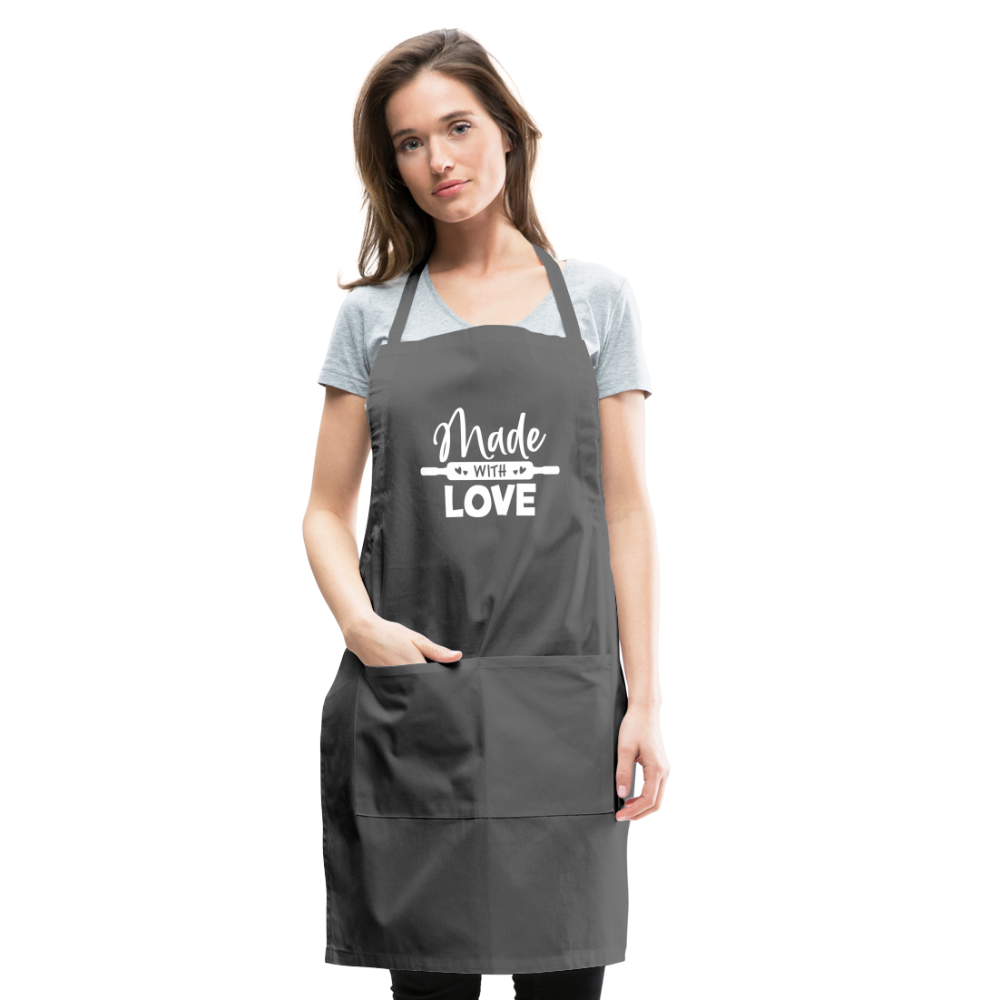 Made with Love Adjustable Apron - charcoal