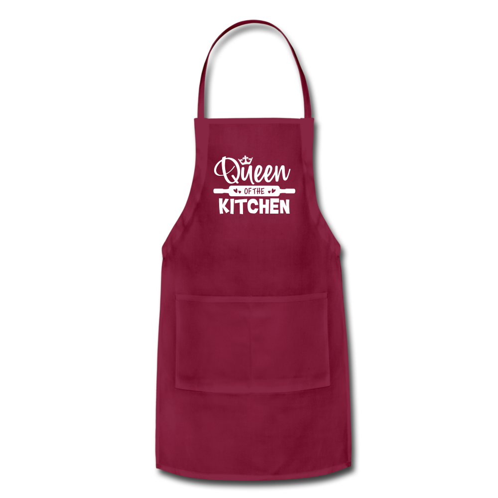Queen of the Kitchen Adjustable Apron - burgundy