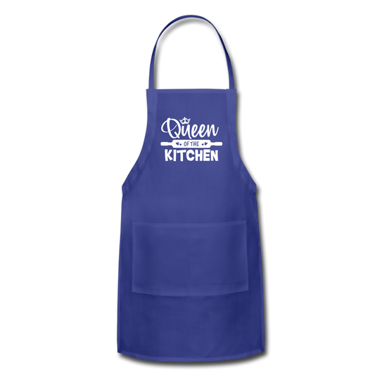 Queen of the Kitchen Adjustable Apron - royal blue