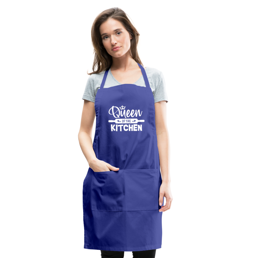 Queen of the Kitchen Adjustable Apron - royal blue