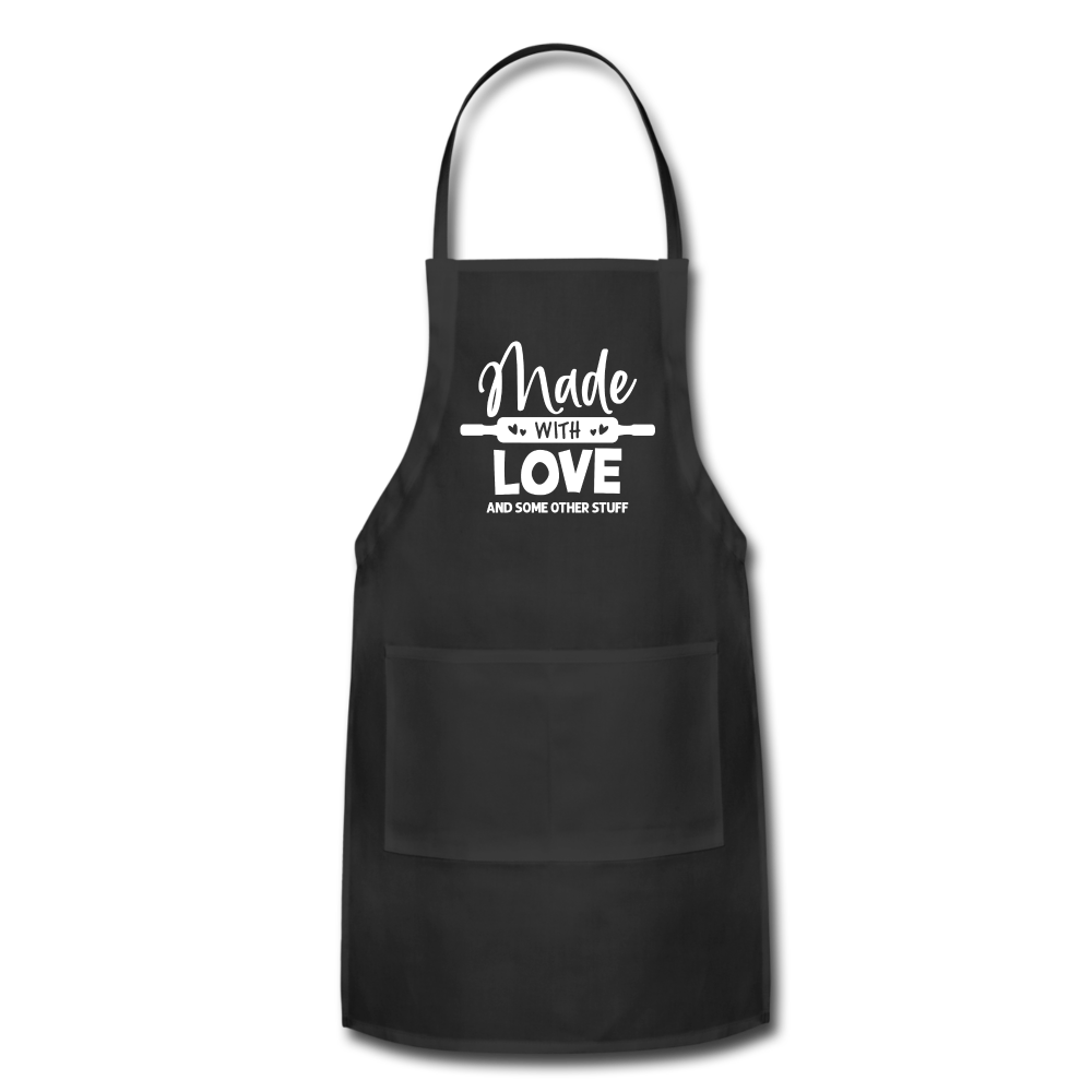 Made with Love and Some Other Stuff Adjustable Apron - black