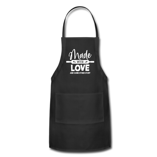Made with Love and Some Other Stuff Adjustable Apron - black