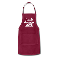 Made with Love and Some Other Stuff Adjustable Apron - burgundy