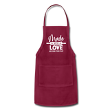 Made with Love and Some Other Stuff Adjustable Apron - burgundy