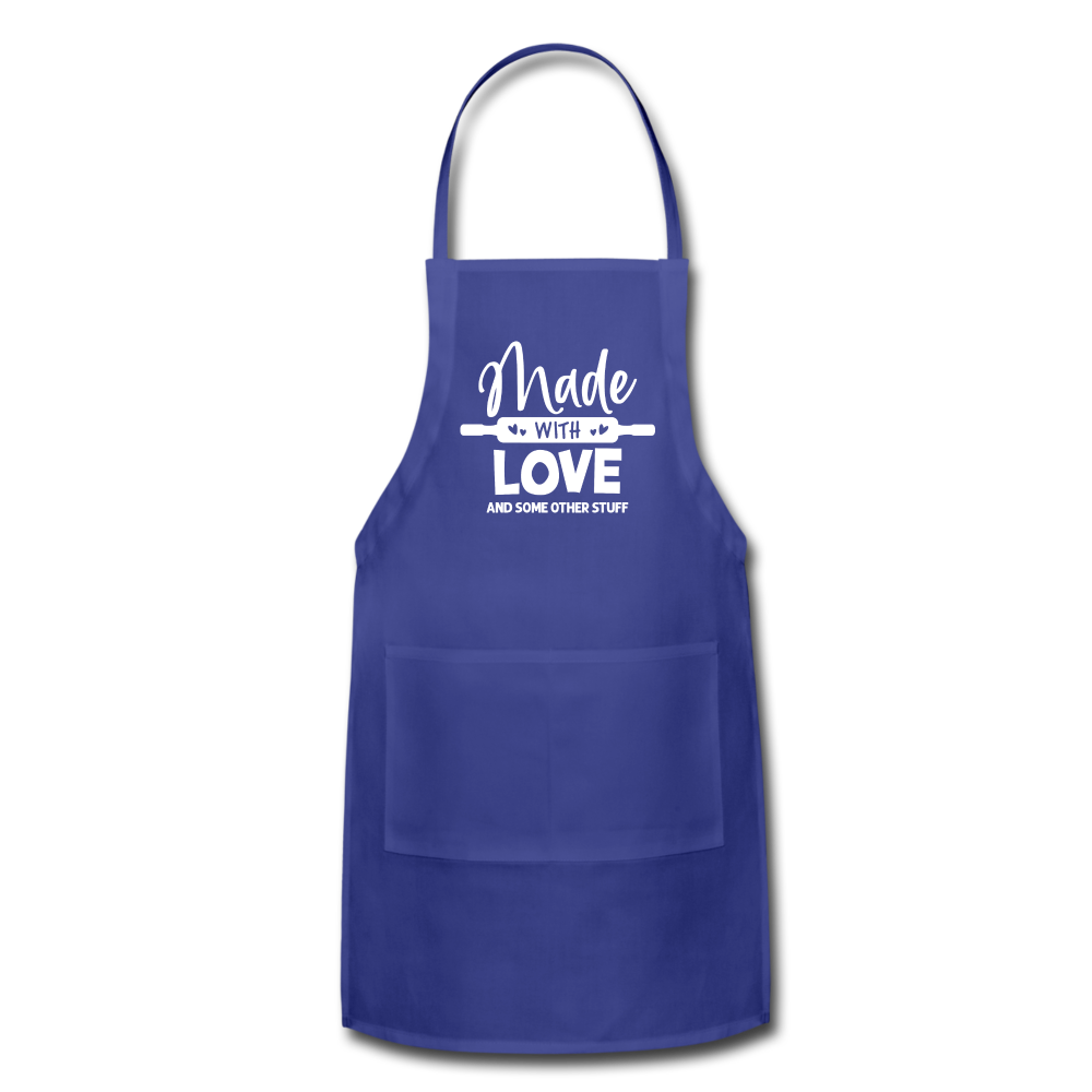 Made with Love and Some Other Stuff Adjustable Apron - royal blue