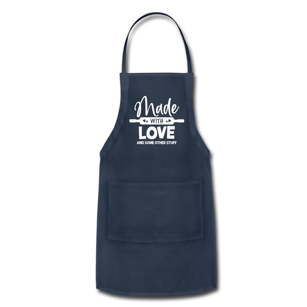 Made with Love and Some Other Stuff Adjustable Apron - navy
