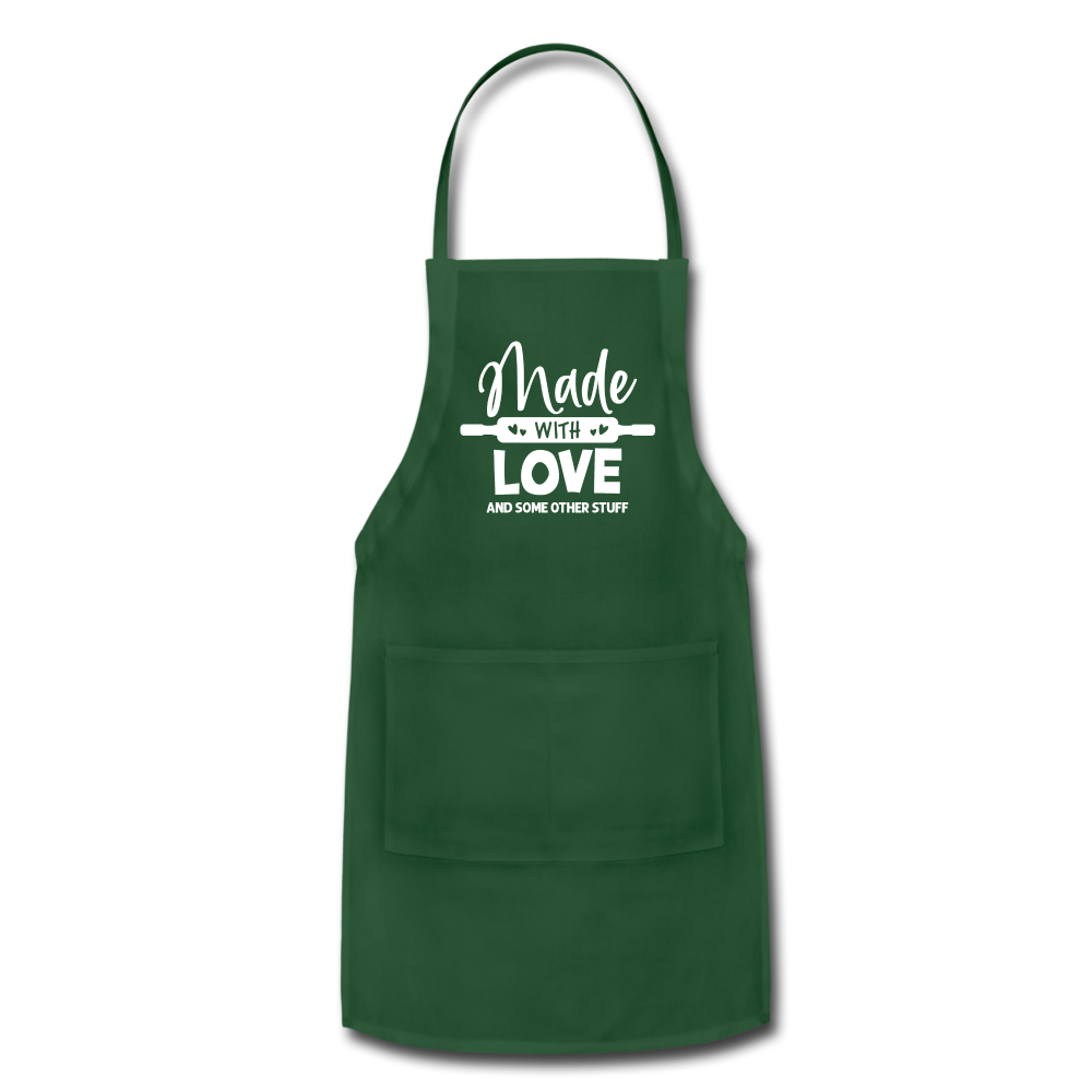 Made with Love and Some Other Stuff Adjustable Apron - forest green