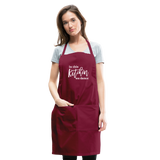 In This Kitchen We Dance Adjustable Apron - burgundy