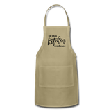 In This Kitchen We Dance Adjustable Apron - khaki