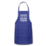 Grandpa the Man the Myth the Grilling Legend Adjustable Apron - royal blue